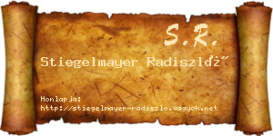 Stiegelmayer Radiszló névjegykártya